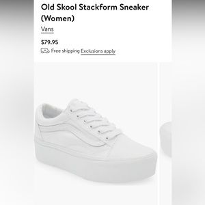 NEW VANS OLD SKOOl STACKFORM “WHITE” PLATFORM SNEAKER (6 WOMEN/4.5 MEN)